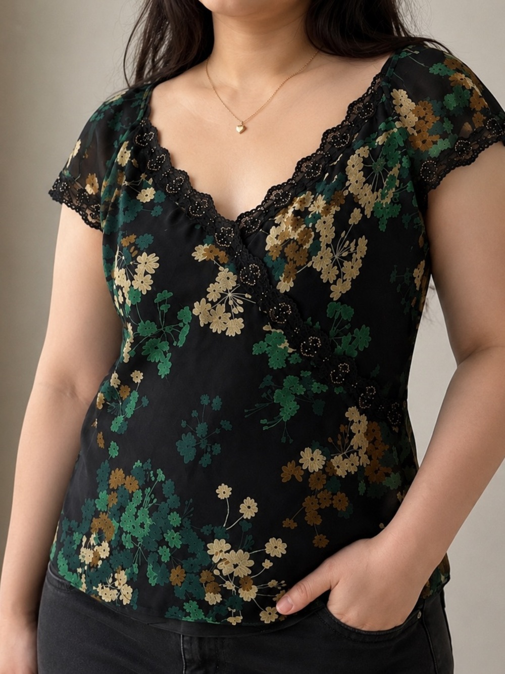 Black 100% Silk Top